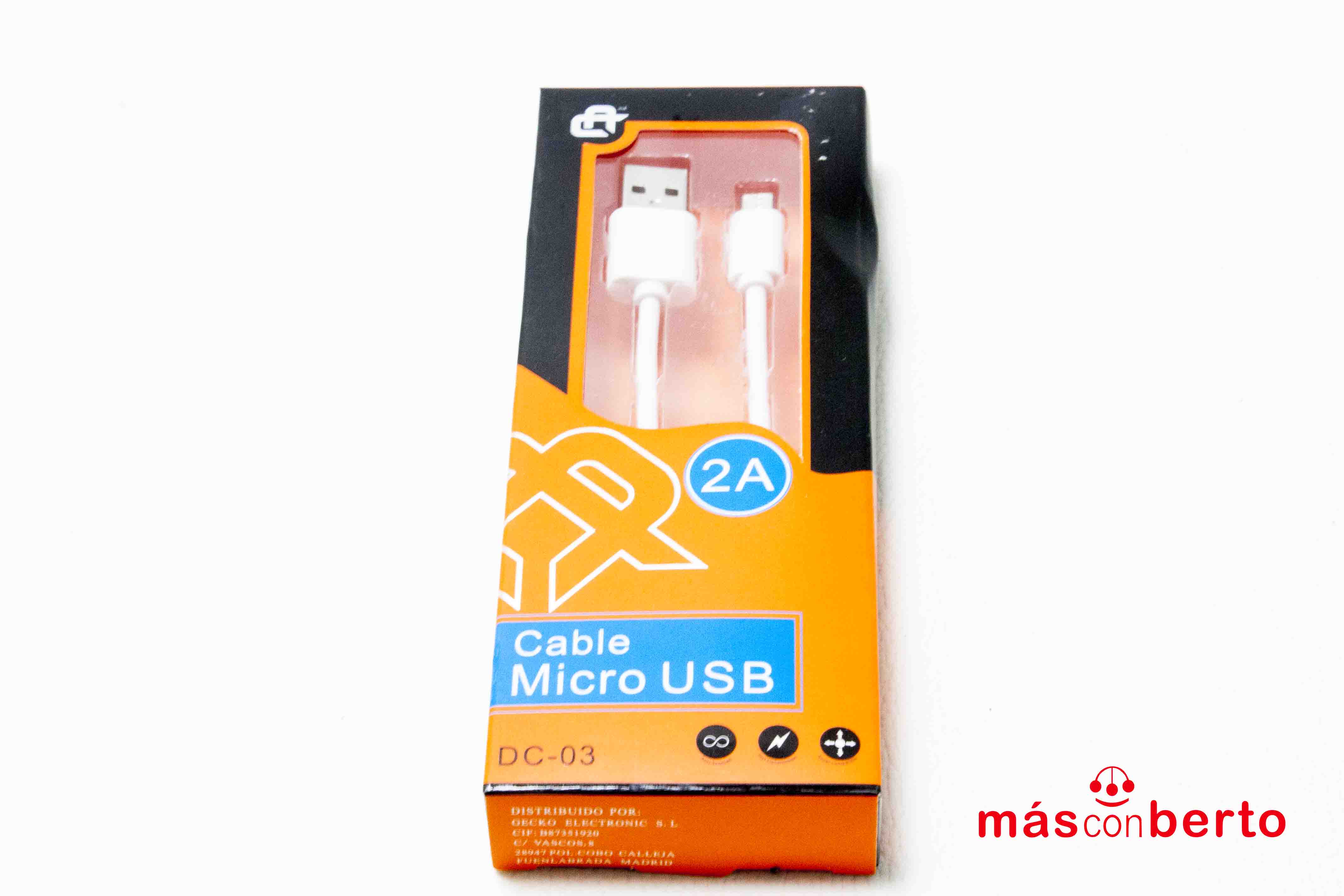 Cable carga Micro USB...