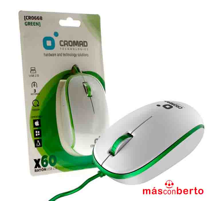 Raton X60 Blanco/Verde CR0668