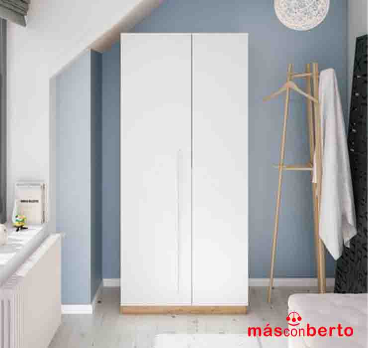 HABITMOBEL Armario Dormitorio Blanco 200 Puertas correderas, con