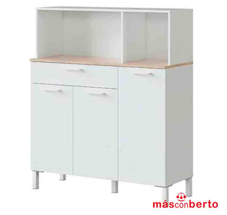 Mueble Auxiliar Cocina 3P + 1 Cajón 126X108X40cm Bl. Artik/R. Canadian Momi  0F9930A