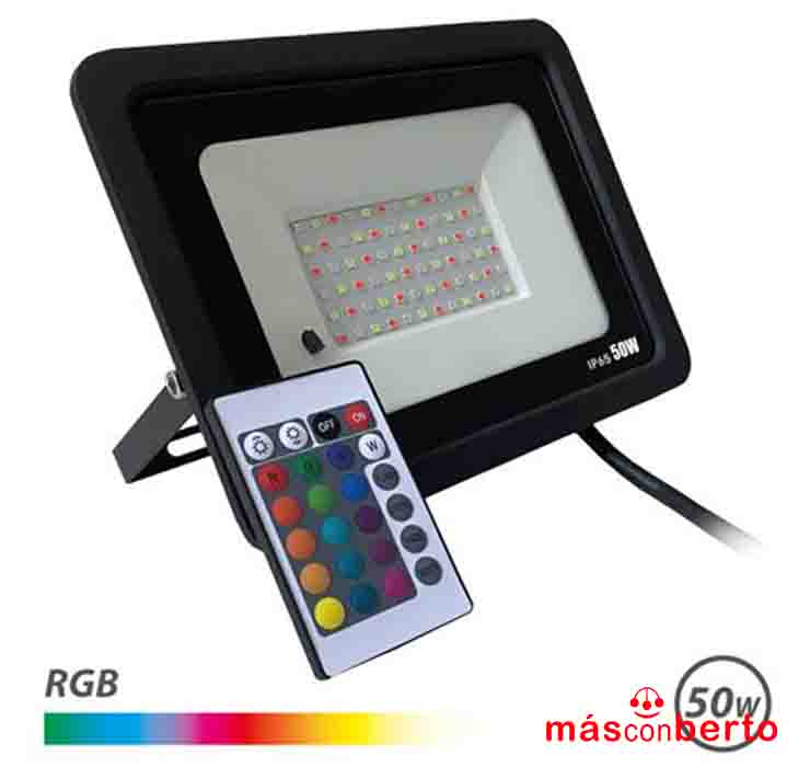 Foco Led RGB 50W+Mando EB0423