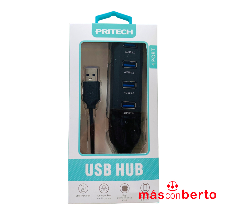 Hub USB 4 Puertos Pritech...