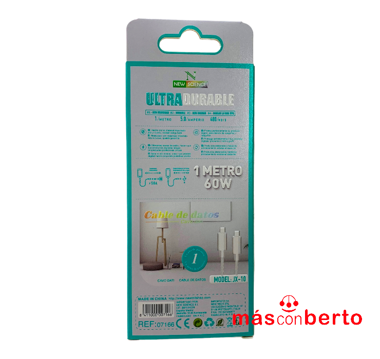 Cable Tipo C - Tipo C 1M 60W 
