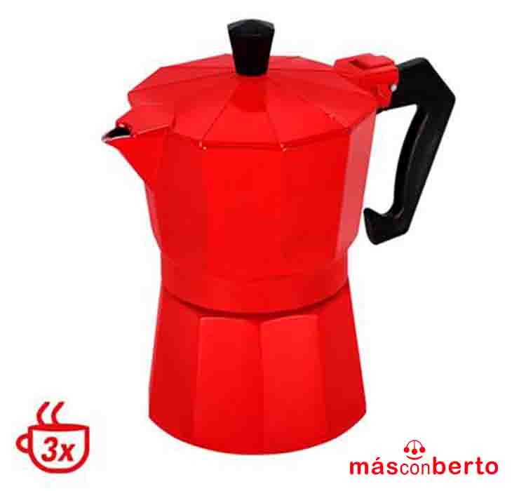 Cafetera Aluminio 3T Roja...