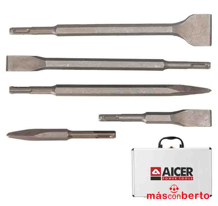 Juego de cinceles SDS+ 5pcs...