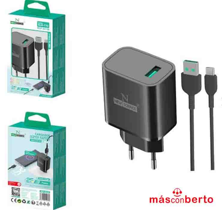 Cargador USB a Tipo C 25W...