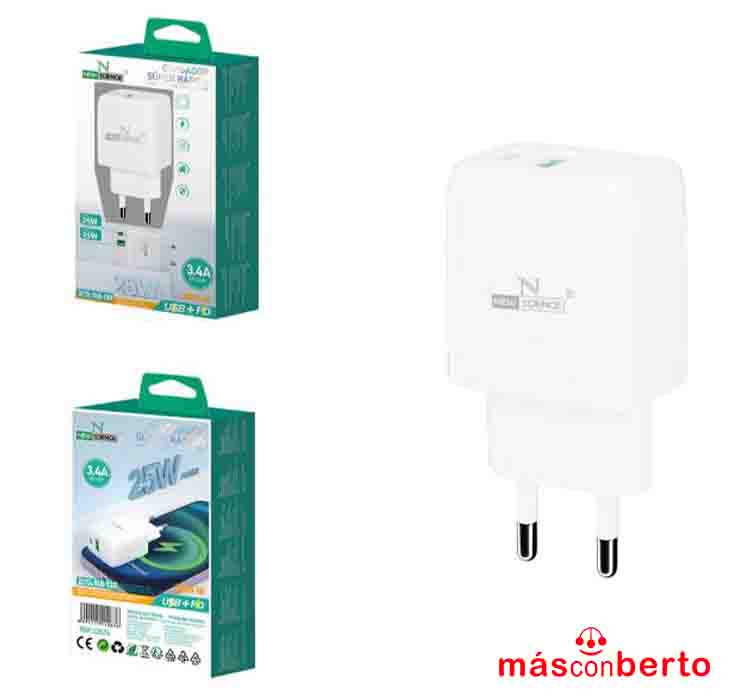 Enchufe PD 25W+USB 25W 3.4A...