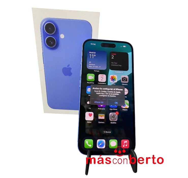 Móvil Iphone 16 128Gb Azul 