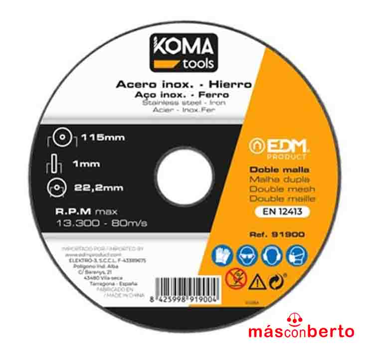 Disco de corte de hierro y...