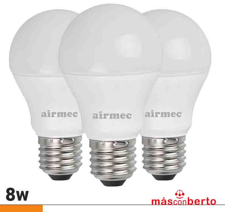 Pack 3 bombillas led A60 8W...