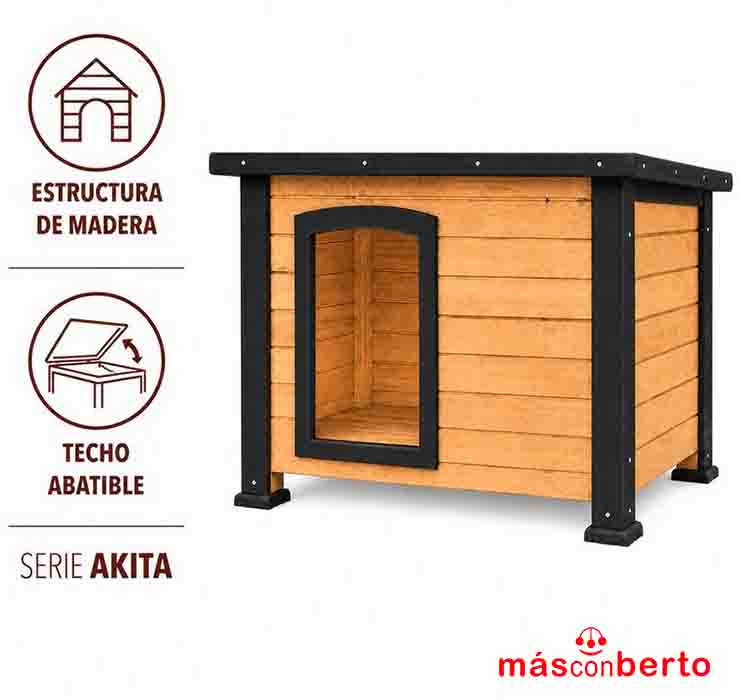 Caseta perro madera Akita...